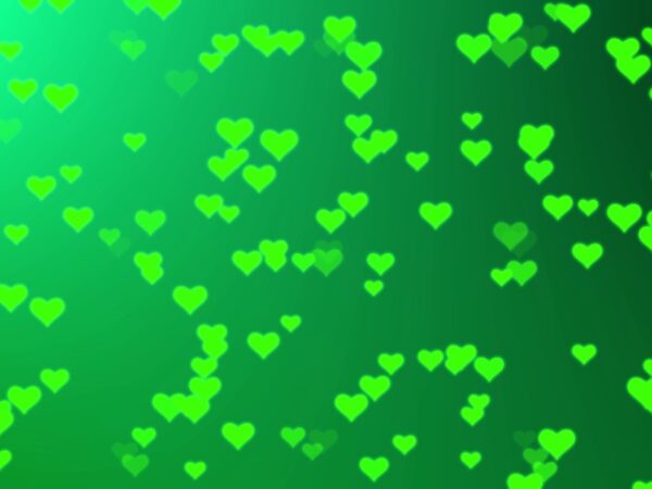 4K Glowing Green Hearts Motion Background || FREE DOWNLOAD || Valentine’s Day Screensaver || Stock Footage