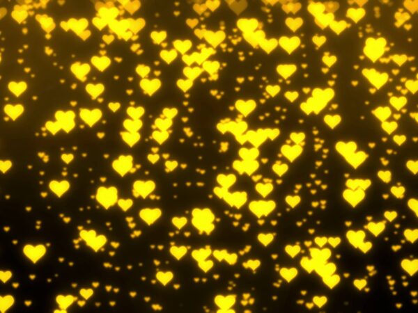 4K Beautiful Yellow Hearts Motion Background || FREE DOWNLOAD || Valentine’s Day Screensaver