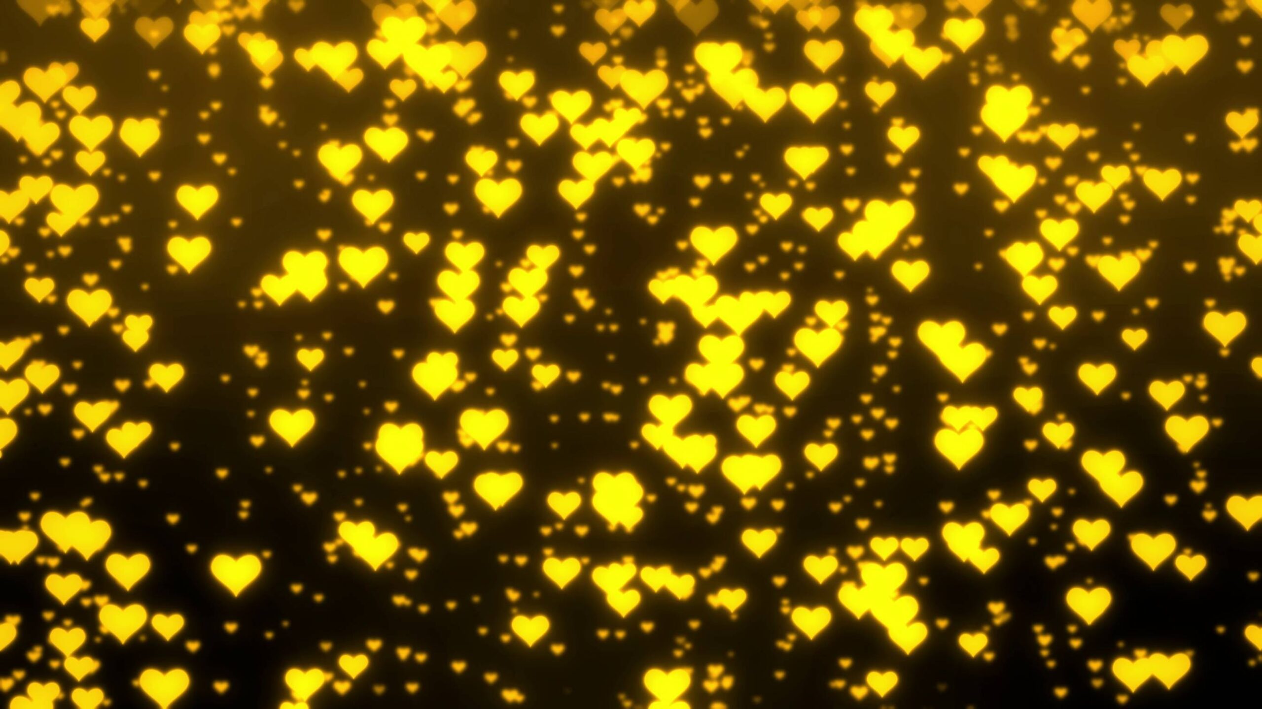 4K Beautiful Yellow Hearts Motion Background || FREE DOWNLOAD || Valentine’s Day Screensaver