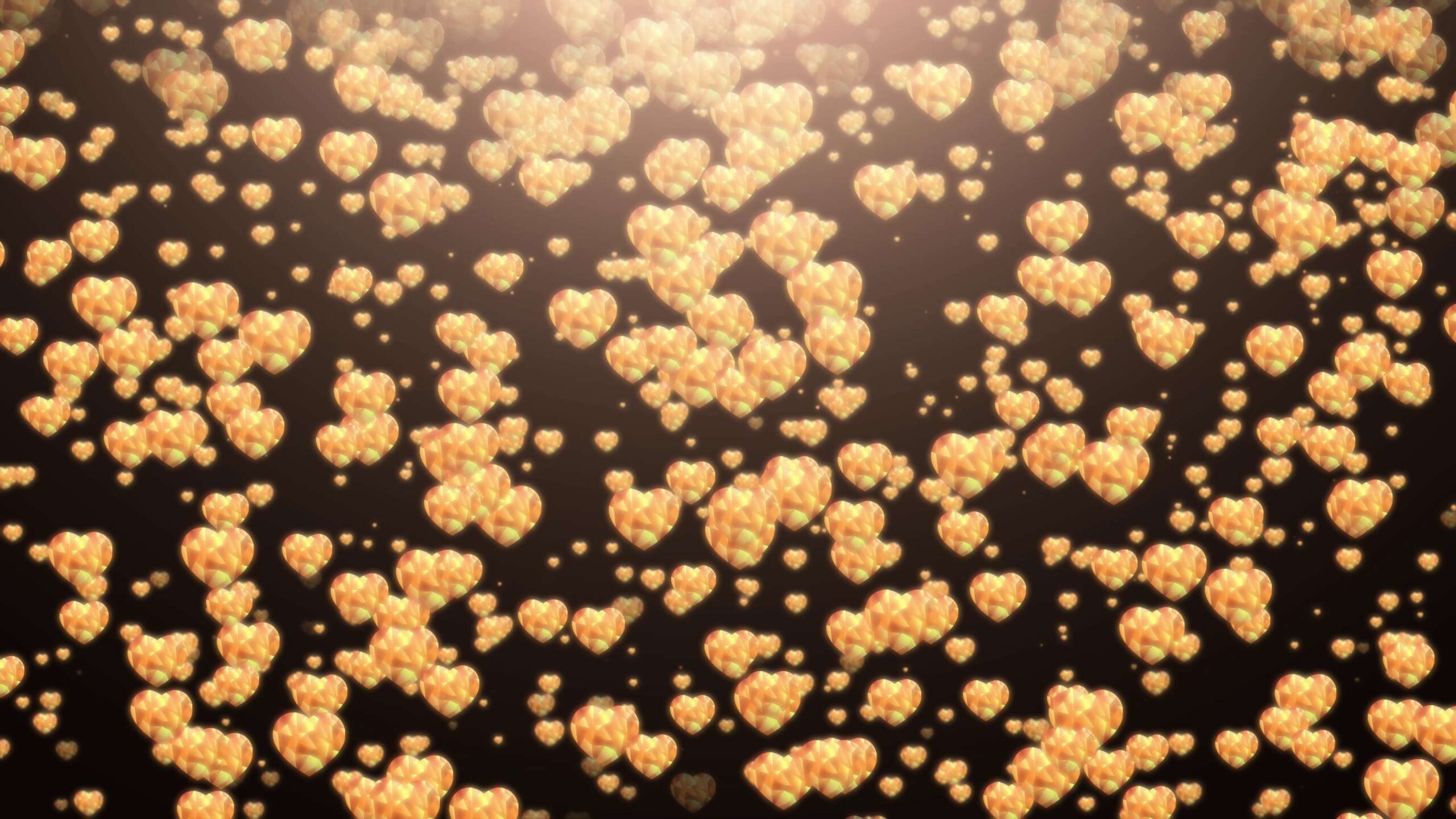 4K Golden Geometric Hearts Background || No Copyright Free Download || Valentine’s Day Screensaver