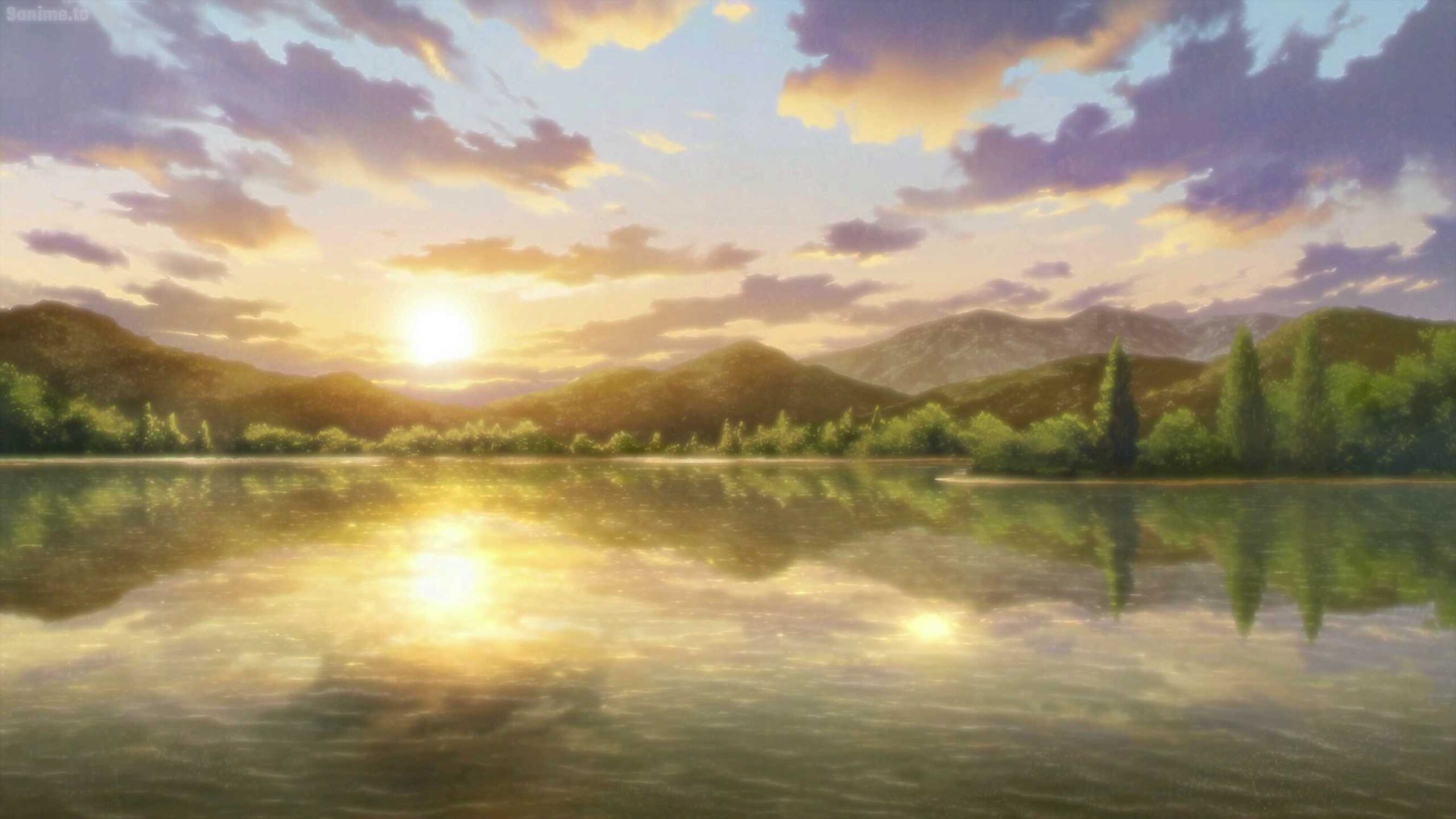 4K Animated Lake Sunshine Screensaver || UHD Anime Motion Background ...