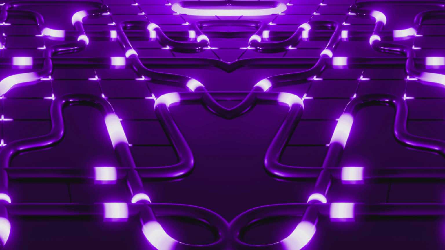 4K Purple Neon Pipes Looped Screensaver || Free UHD Motion Background || Free Download