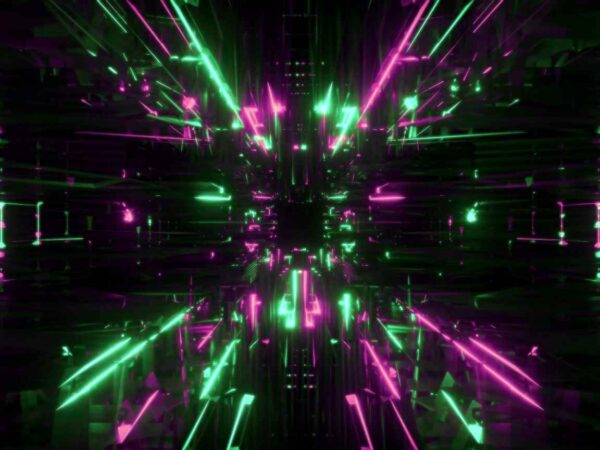 4K Futuristic Green & Pink Tunnel Looped Motion Background || Free To Use || VFX 4K Screensaver